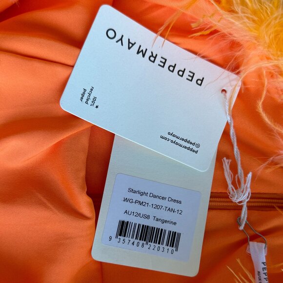 Peppermayo Feather Mini Bodycon Dress size 8 - Picture 3 of 4